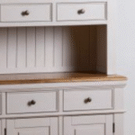 Wooden and white cabinet with shelves